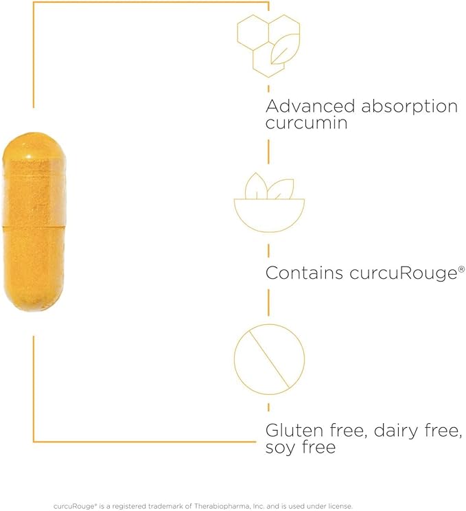 Integrative Therapeutics Curalieve - Curcumin Formula for Antioxidant Support* - High Absorption Curcumin - Vegan, Gluten-Free & Dairy-Free - 60 Capsules (30 Servings)