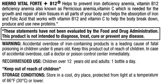+ B12 Dietary Supplement - Anti-Anemic, Vitaminized, Promotes Absorption, Usage and Proteins Elaboration, 21 Bottles (0.51 fl oz Each)