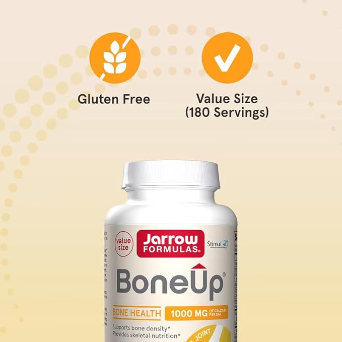 Jarrow Formulas BoneUp for Bone Density - Vitamin D3 and K2, Calcium Support, 360 Capsules, Promotes Skeletal Nutrition, Up to 60 Days Supply (Pack of 2)