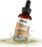 Ionic Copper Drops 30 PPM – Premium Bioavailable Liquid Copper Supplement for General Wellness & Trace Mineral Support – Amber Glass Bottle with Dropper – 16 fl oz