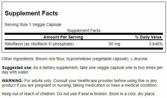 Swanson R-5-P (Riboflavin-5-Phosphate) - Vitamin B2 Supplement Promoting Energy, Metabolism & Vision Health - Natural Wellness Formula - (60 Capsules) (2 Pack)