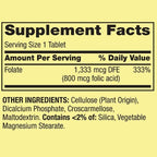 Generic Spring Valley Folate 1,333 mcg DFE, Folic Acid 800 mcg, 400 Tablets - Dietary Supplement, Women's Health Boost, Metabolism & Heart Support - Bundle with+ Sticker Dri Store