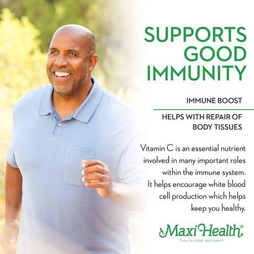 Maxi Health Max-C 500 Vitamin C Supplement – Vitamin C 500mg with Lemon Bioflavonoids Complex for Immune & Antioxidant Support – Vegan, Kosher – 250 Tablets