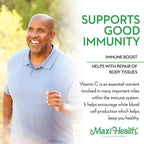 Maxi Health Max-C 500 Vitamin C Supplement – Vitamin C 500mg with Lemon Bioflavonoids Complex for Immune & Antioxidant Support – Vegan, Kosher – 250 Tablets