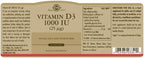 Solgar Vitamin D3 (Cholecalciferol) 25 MCG (1000 IU), 250 Softgels - Helps Maintain Healthy Bones & Teeth - Immune System Support - Non-GMO, Gluten-Free, Dairy Free - 250 Servings, (Pack of 2)