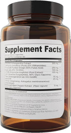 Natural Testosterone Supplement for Men - KSM-66 Ashwagandha, LJ100 Tongkat Ali, PrimaVie Shilajit, Royal Jelly, GG-Gold - Energy, Stamina, & Muscle Support Supplement - 120 Capsules