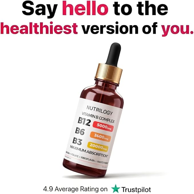 Vitamin B Complex for Men & Women - Riboflavin B2, B3, B5, B6, B12 | B-Complex Supplement - Nerve Pain, Energy, Brain & Heart Support - Made in USA, 60 Servings