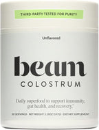 Beam Colostrum Powder – Grass-Fed Bovine Colostrum Supplement, 3g Per Serving, Colostrum for Gut Health, Immune System & Digestive Health Support, Non-GMO, Third-Party Tested, 30 Servings
