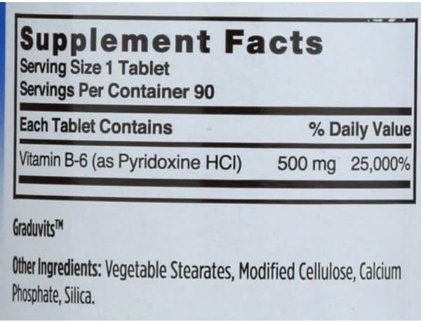 Sprouts Vitamin B-6 500 Mg - 90 Tablets