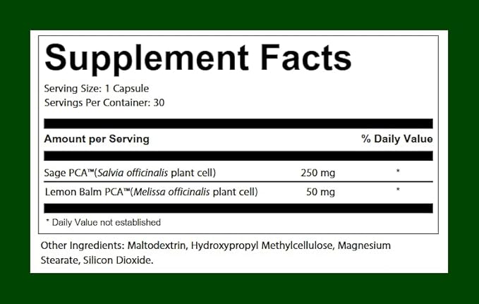 NeuroNovum Memory Support Capsules for Focus & Mental Clarity – Herbal Cognitive Supplement with Plant Cell-Cultivated Sage & Lemon Balm – Brain Support Formula – 30 Count