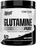 Nutrex Research L-Glutamine Powder Supplement - 60 Serving - Pure Unflavored, Non-GMO & Gluten Free | No Clumps!