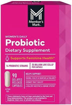 Member's Women's Daily Probiotic Capsules, 25 Billion Cells Vegetarian Probiotics for Digestive Health (90 ct.) with Taha Sticker