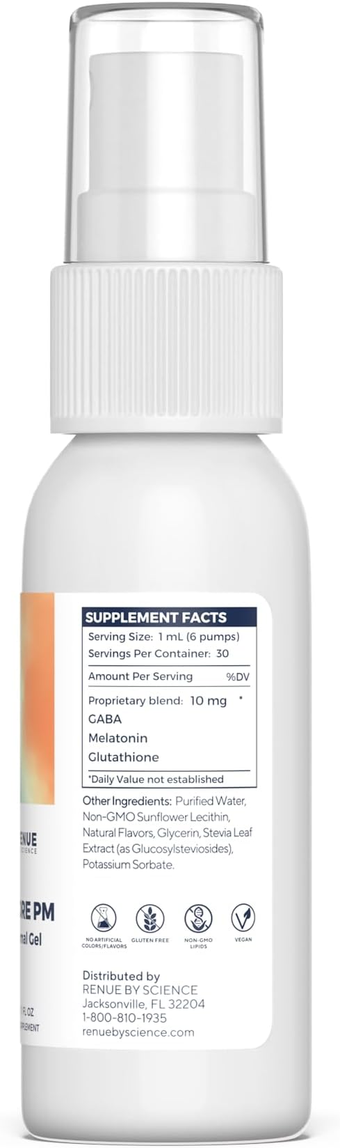 Renue By Science Restore PM | Liposomal Melatonin GABA Supplement Spray | 30ml Spray with Melatonin Glutathione & GABA 10mg - Sleep Aid Melatonin | Non-GMO | Made in The USA & Third Party Tested