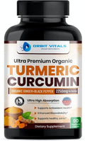 Turmeric Curcumin with Black Pepper & Ginger 2250mg - Ultra Potent Turmeric Supplement with 95% Curcuminoids & BioPerine for Joint Support, Enhanced Bioavailability, Immune Health - 90 Vegan Capsules