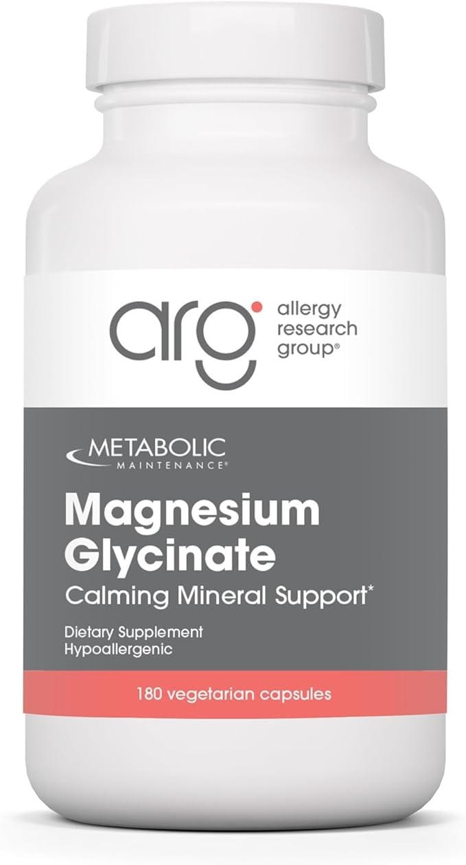 Metabolic Maintenance Magnesium Glycinate - Pure Magnesium Glycinate Powder Capsules with Vitamin C, Chelated Mag for Sleep Health and Calm, 125 mg Mag Bisglycinate - 180 Capsules