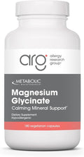 Metabolic Maintenance Magnesium Glycinate - Pure Magnesium Glycinate Powder Capsules with Vitamin C, Chelated Mag for Sleep Health and Calm, 125 mg Mag Bisglycinate - 180 Capsules