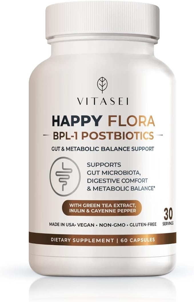 VITASEI Happy Flora - BPL1 Postbiotics - Gut and Metabolic Balance Support