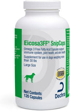 Eicosa3FF SnipCaps Omega 3 Free Fatty Acid Capsules for Dogs - Large, 120 ct
