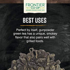 Frontier Co-op Organic Gunpowder Green Tea Leaves, 1-Pound Bulk, Smokey Green Tea, Maintains Freshness, Kosher, Fair Trade