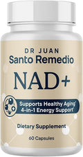 Santo Remedio NAD+ Supplement, Helps Support Healthy Aging and Cellular Health, 4 in 1 Energy Support, Made with Vitamin B12, NAD+, Guarana, and Spermidine, 30 Servings