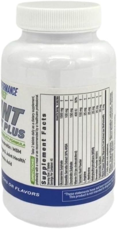 PERFORMANCE INSPIRED Nutrition Joint Support Plus – Glucosamine, Chondroitin, Turmeric & BioPerine – Triple Strength Joint Comfort & Mobility Support – 90 Count