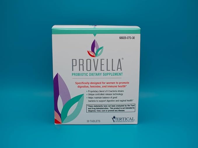 Provella Probiotic Dietary Supplement for Women: Supports Digestive, Feminine, and Immune Health - 30 Tablets