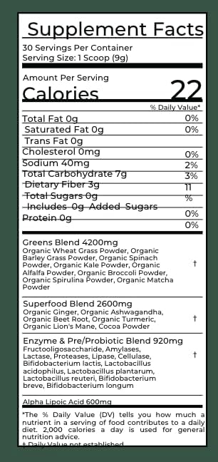 The Nerve Brand Neuropathy Superfood Blend, Greens Powder with R Alpha Lipoic Acid & Lions Mane for Nerve Support, Sunshine Orange, 30 Servings