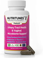 Femuni UTH Urinary Tract Health Supplement for Women – 36mg Cranberry PACs, D-Mannose, Probiotics & Vitamin C – Supports Urinary & Vaginal Health, pH Balance & Immune Support – 60 Capsules