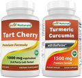 Tart Cherry Extract 1000 mg & Turmeric Curcumin 1500mg/Serving with Bioperine