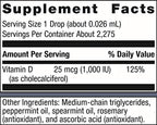 Metagenics MetaKids Vitamin D3 1000 IU Liquid Drops - Supports Bone, Teeth & Immune Health* - High-Absorption, Unflavored Vitamin D3 for Kids* - Non-GMO, Gluten-Free - 2 fl oz (2,275 Servings)