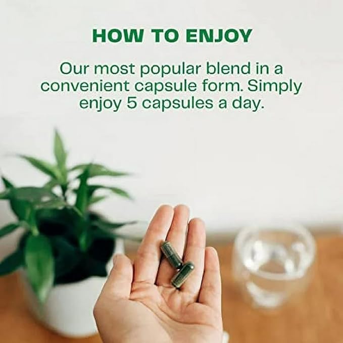 Amazing Grass Greens Blend Superfood Capsules: Super Greens with Organic Spirulina,Chlorella,Beet Root Powder,Digestive Enzymes & Probiotics,150 Capsules (Packaging May Vary),(Pack of 2)
