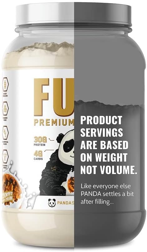 Underground Bio Labs Panda Fuel Premium Protein Whey,Hydrolyzed Collagen,Casein,Probiotics, Enzymes, Keto Friendly,Time Release, 25 Servings (2.5 Pound, Cookies & Cream)