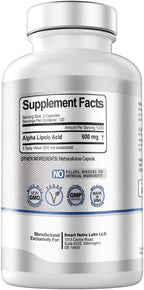 Alpha Lipoic Acid 600mg Per Serving, 240 Vegan Capsules- Gluten Free, Pure Non-GMO ALA- Supports Energy & Anti Oxidant