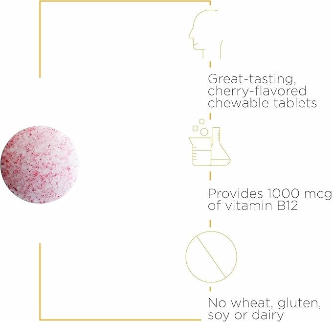 Integrative Therapeutics B-12 Active, Vitamin B12, Supports Nerve Function*, Cherry Flavored, 30 Chewable Tablets - 2 Pack