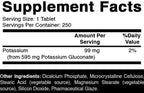 Oxify Potassium Gluconate 595 mg | 250 Tablets | Gluten-Free, Non-GMO | Supplement Made in USA