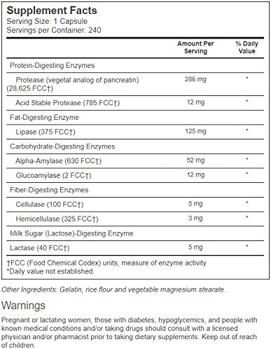 Vitacost Super Daily Enzymes - 240 Capsules