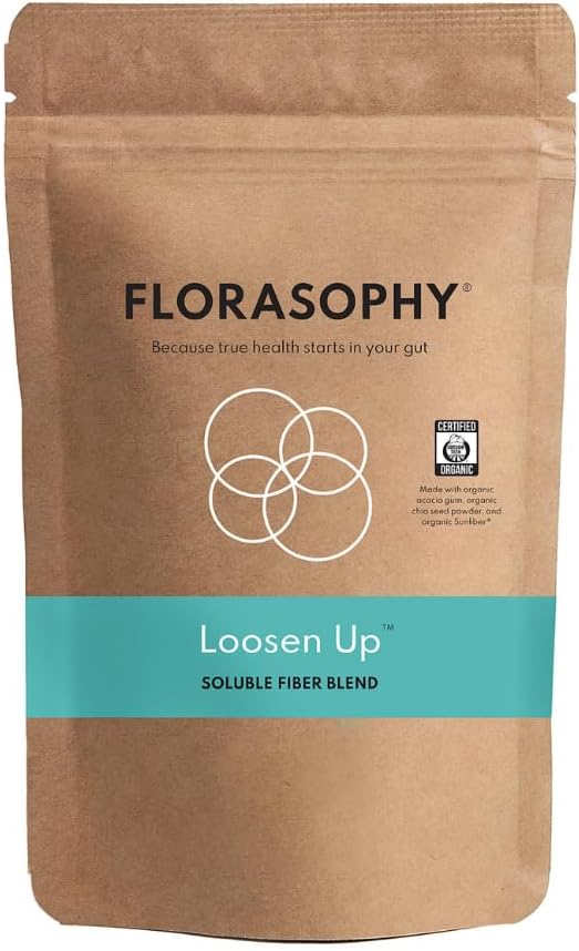Loosen Up Organic Soluble Fiber Supplement for Digestive Gut Health, Constipation & IBS Relief, Gluten Free Vegan Soluble Prebiotic Powder, One Month Supply