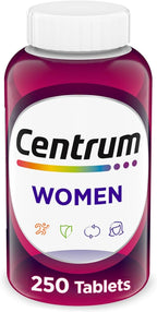 Centrum Multivitamin for Women, Multimineral Supplement with Iron, Vitamin D3, B Vitamins and Antioxidant Vitamins C and E, Gluten Free, Non-GMO Ingredients - 250 Count