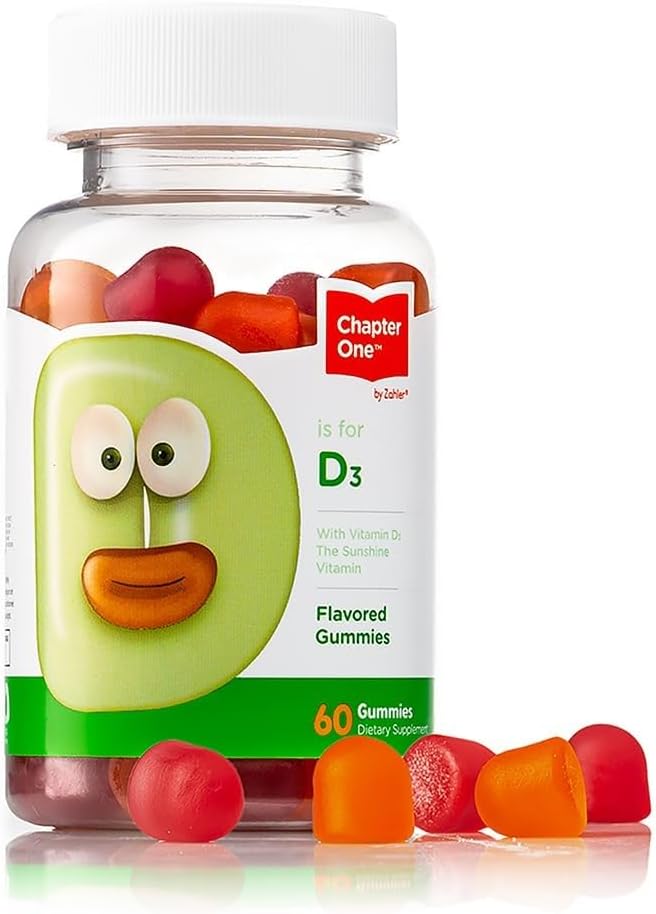 Zahler Chapter One Vitamin D3 Gummies - Immunity & Bone Support for Kids - Chewable Supplement with Daily Vitamin D - Kosher, Gluten-Free, Dairy-Free & Vegetarian Friendly - 60 Count