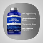 Piping Rock Alpha Lipoic Acid 200mg | 240 Capsules | Plus Biotin | Non-GMO, Gluten Free Supplement