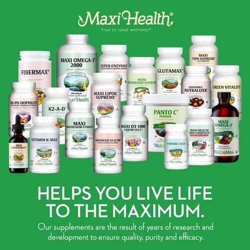 Maxi Health Max-C 500 Vitamin C Supplement – Vitamin C 500mg with Lemon Bioflavonoids Complex for Immune & Antioxidant Support – Vegan, Kosher – 250 Tablets