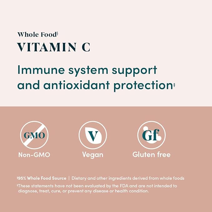 Amazon Elements Whole Food Vitamin C, 60 Capsules (Pack of 2)
