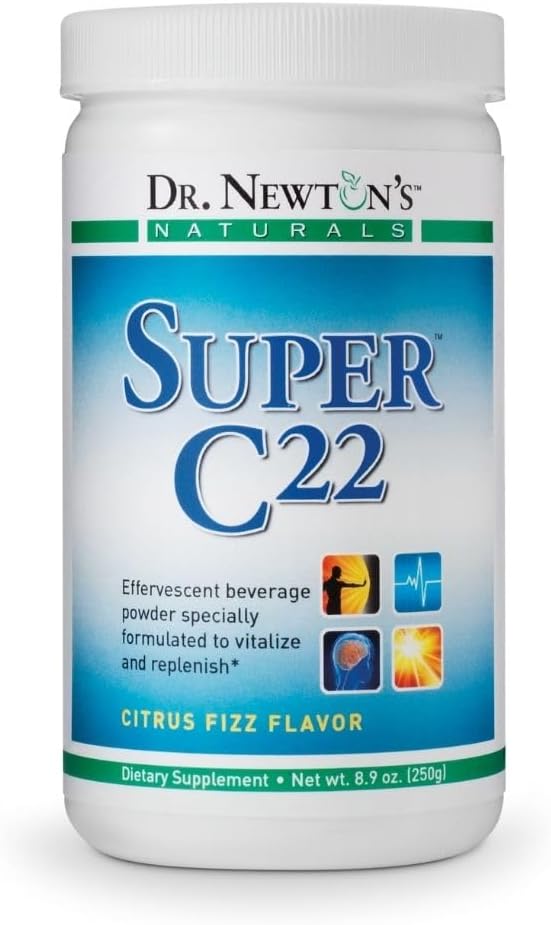 SelfCare+ Dr. Newton’s Naturals Super C22 Effervescent Vitamin C Fizzy Powdered Drink Mix with 22 Natural Sources of Vitamin C – 1500mg -8.9 Ounce Can