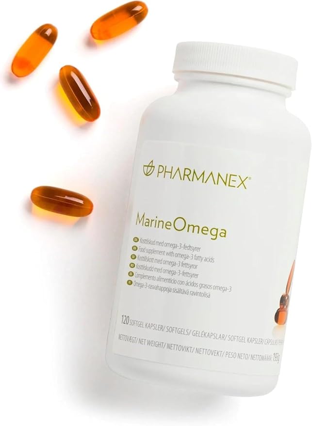Pharmanex Marine Omega, Omega-3 Fatty Acids & Krill Oil Supplement, 1200mg DHA & EPA per Serving, 120 Softgels, Supports Heart, Brain, Joint, & Overall Health