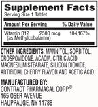 Earth's Splendor Quick Dissolve B12 2,500 mcg for Energy & Immune Support - Non-GMO, Vegan & Gluten-Free - Cherry Flavor- 90 Tablets