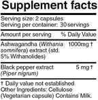 herbolab Ashwagandha KSM 66 15:1 with Black Pepper Extract (Higher Absorption) Max Potency Full Spectrum 5+% Withanolides