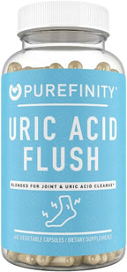 PUREFINITY Uric Acid Flush & Cleanse Capsules – Daily Joint Support for Adults with Tart Cherry Extract, Turmeric, Celery Seed, Chanca Piedra, and Bromelain (30 Count)