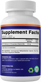 Vitamatic R-5-P Riboflavin-5-Phosphate (Vitamin B2) 50 mg | 120 Capsules | High Potency, Easy-to-Swallow Vegetarian Capsules