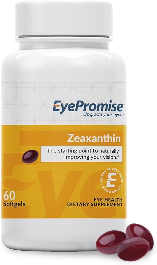 EyePromise Zeaxanthin Eye Vitamin - 60 Softgels, 60-Day Supply - Eye Health Supplement with 10mg Zeaxanthin to Support Long-Term Vision Health