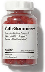 BIGVITA Yuth Gummies + | High-Purity Spermidine Supplement for Cellular Renewal & Anti-Aging | Collagen Support with Vitamin C & A (60 Gummies - Bottle)